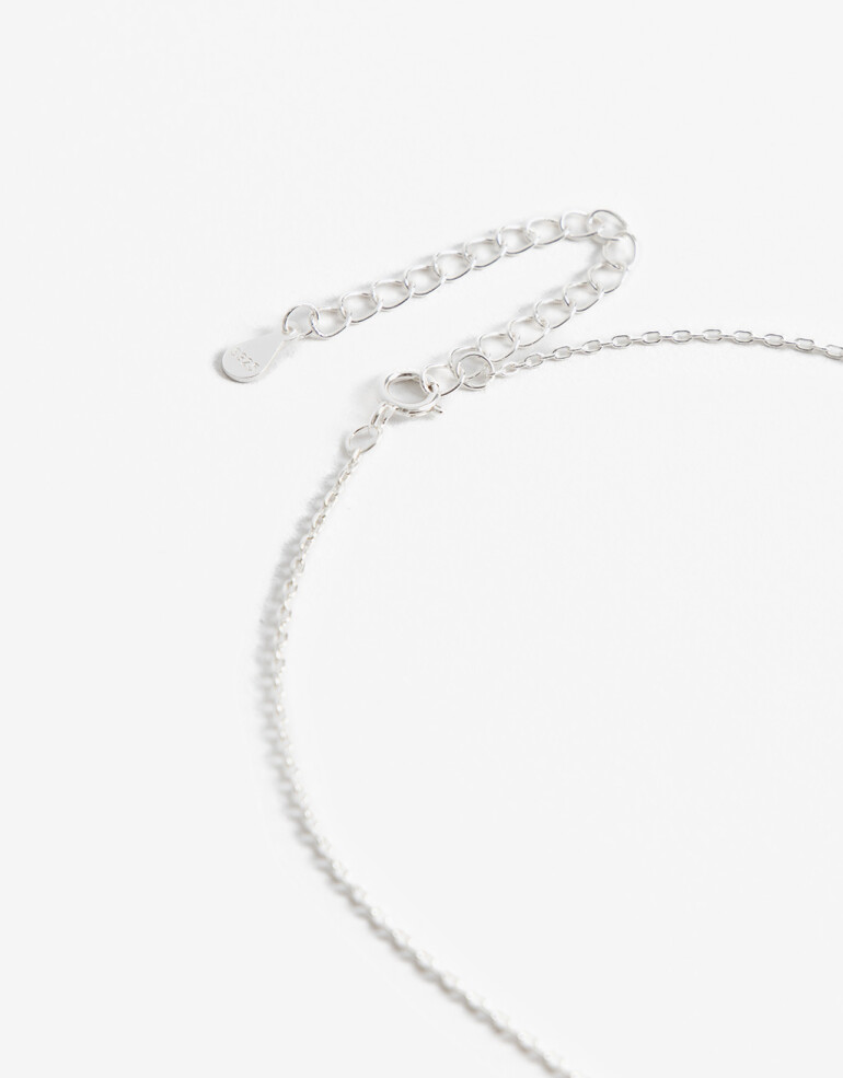 Cadena Corta con Dije Metal Cadena Con Dije Plata 925 - Plateado