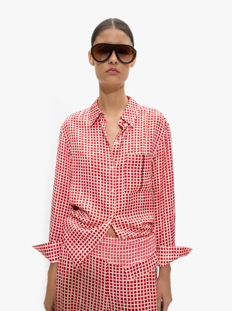 Camisa Fluida A Cuadros - multicolor 