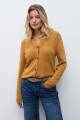 Cardigan calado ocre melange