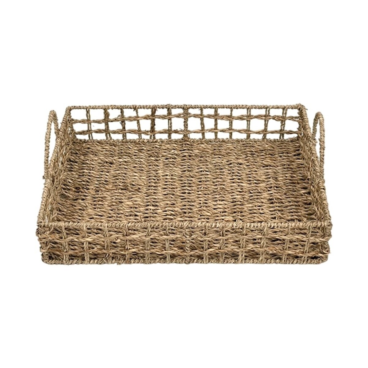 BANDEJA C/ASAS 45x35x8CM FIBRA NATURAL 