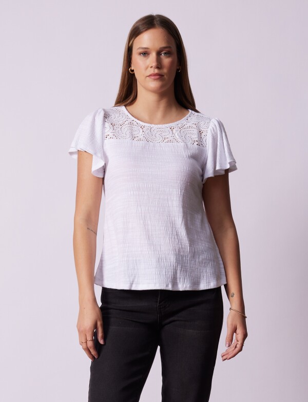 Remera Crochet BLANCO