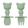 Set x2 cubiertos entrenamiento BUBA silicona OSO verde