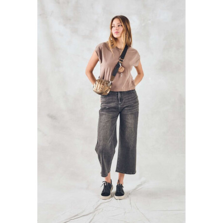 Remera Corta Lavada Vison