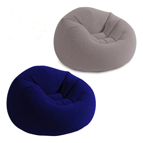 Sillón Puff Inflable Con Respaldo Interior Exterior Azul