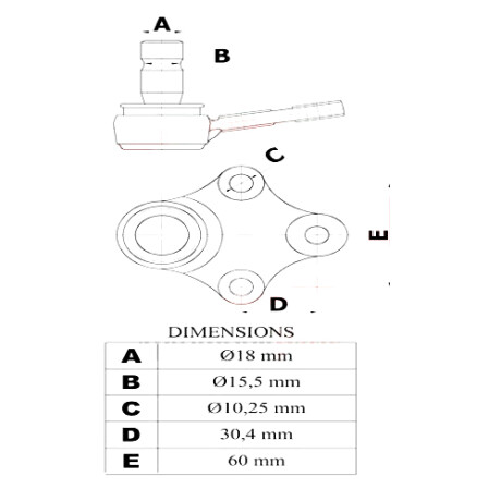 ROTULA DE DIRECCION CITROEN - PEUGEOT 18MM PATA CORTA PARTNER BERLINGO XSARA PICASSO DLZ ROTULA DE DIRECCION CITROEN - PEUGEOT 18MM PATA CORTA PARTNER BERLINGO XSARA PICASSO DLZ