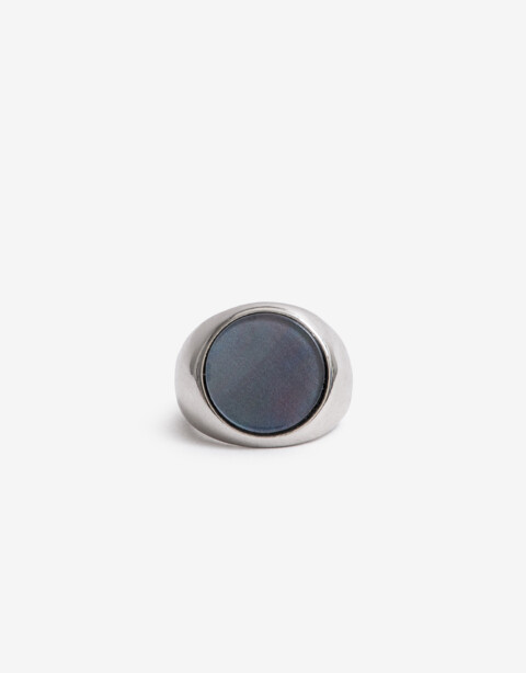 Anillos Medianos y Grandes Perlas Anillo Nácar. - Plateado Rodio