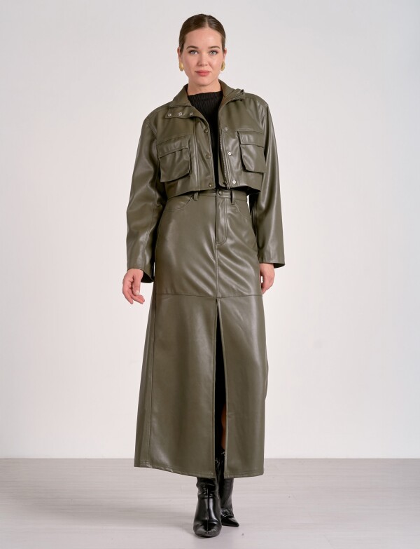 Chaqueta Eco Cuero OLIVA