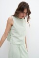 Blusa de lino lazos laterales verde manzana