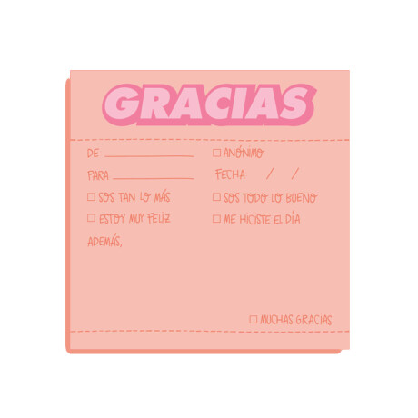 Block Para Notas Gracias Unica