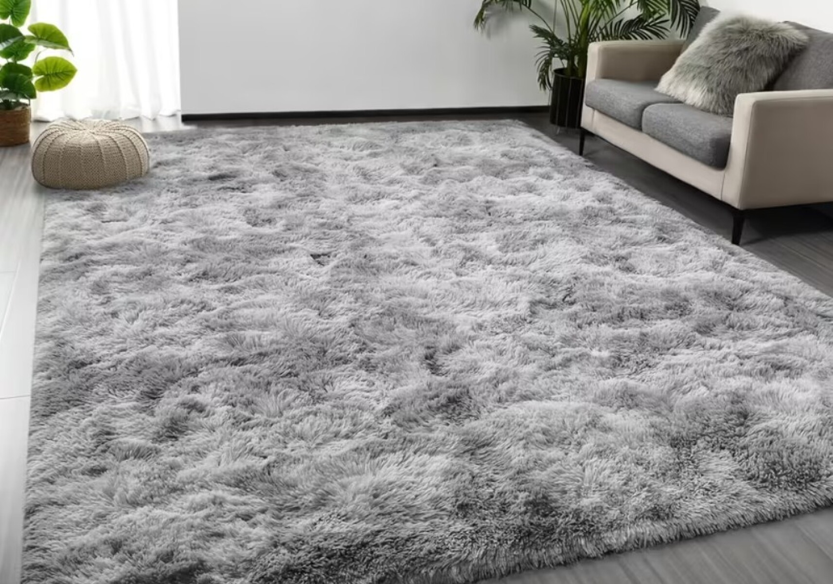 ALFOMBRA SHAGGY PELO LARGO 150 X 200 CM COLOR GRIS 