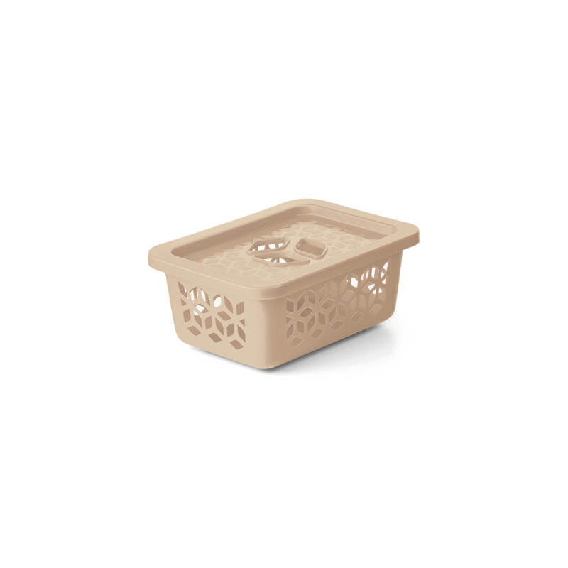 Caja organizadora P con tapa CAPPUCCINO