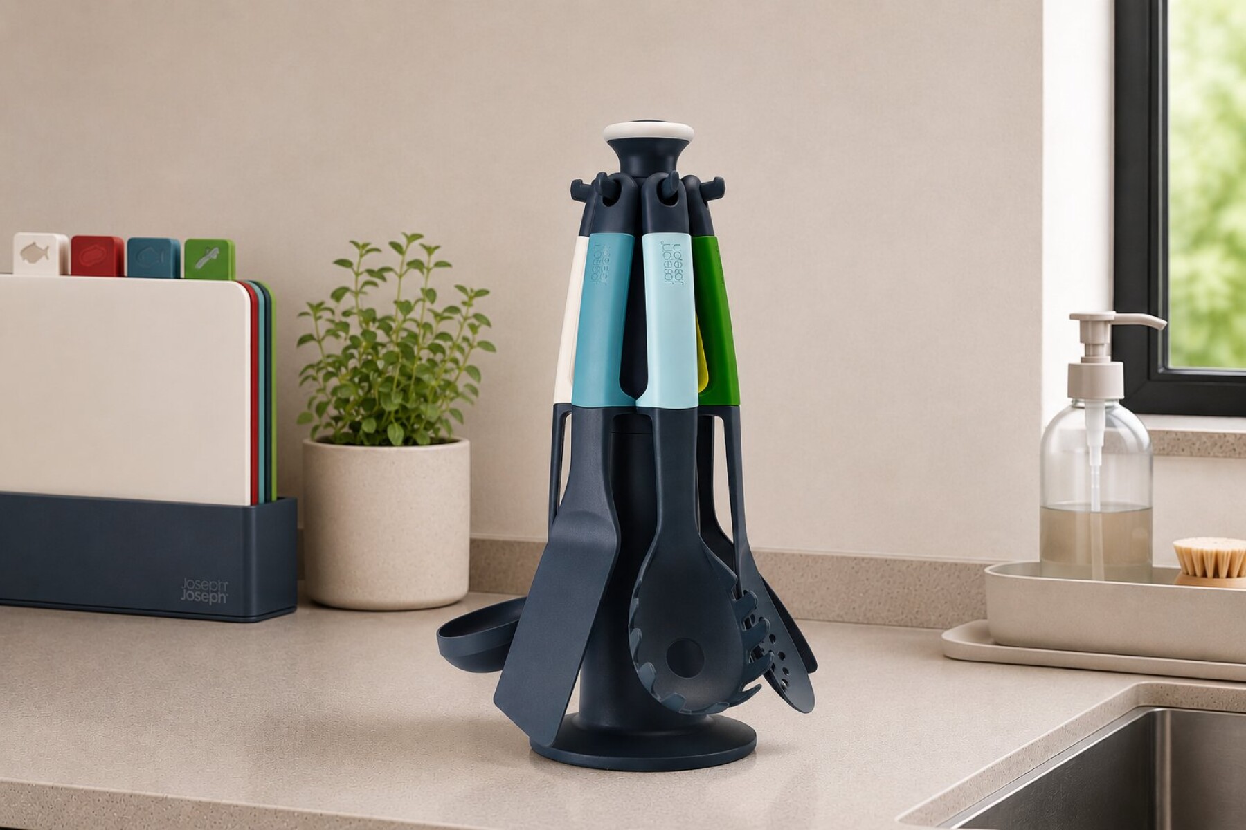 Set de Utensilios con Base Giratoria Joseph Joseph Elevate™ Carousel Opal - Preventa 