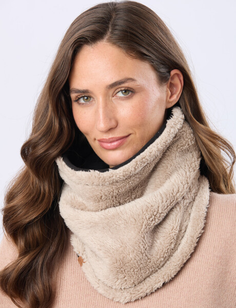 CUELLO POLAR Y SHERPA Negro Y Beige
