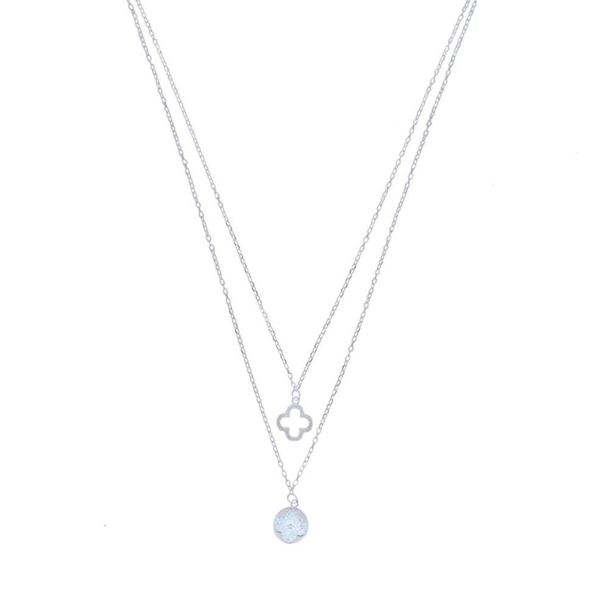 Conjunto de cadena y dije de plata 925 - Circonias 