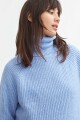 Sweater cuello rompeviento - Mujer CELESTE