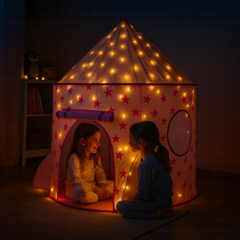 Carpa Casita Infantil IMBACK IBK-CAR004 | Cohete Nave Espacial para Niños, Plegable y Fácil de Armar Rosa Carpa Casita Infantil IMBACK IBK-CAR004 | Cohete Nave Espacial para Niños, Plegable y Fácil de Armar Rosa