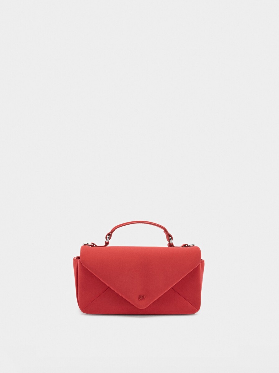 Bolso Bandolera Acolchado Textura Suave - rojo 
