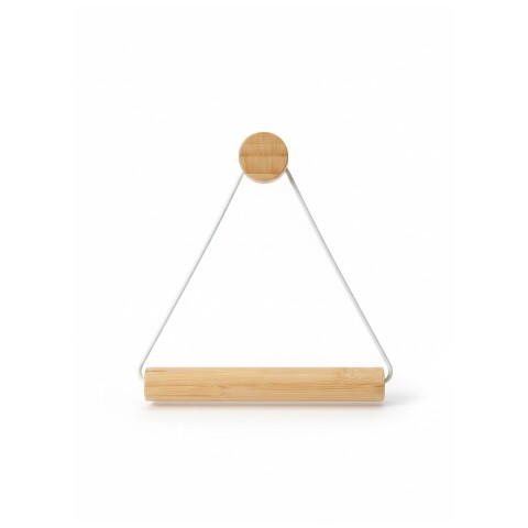 PORTA PAPEL METAL BLANCO/BAMBU 18X17CM Unica