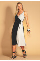 VESTIDO BICOLOR DE LINO UNICO