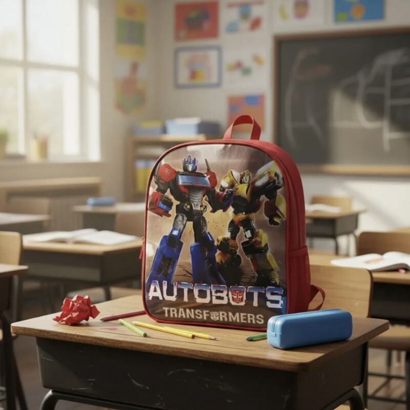 Mochila Infantil Transformers 30x24x20 Cm Transformers Rojo