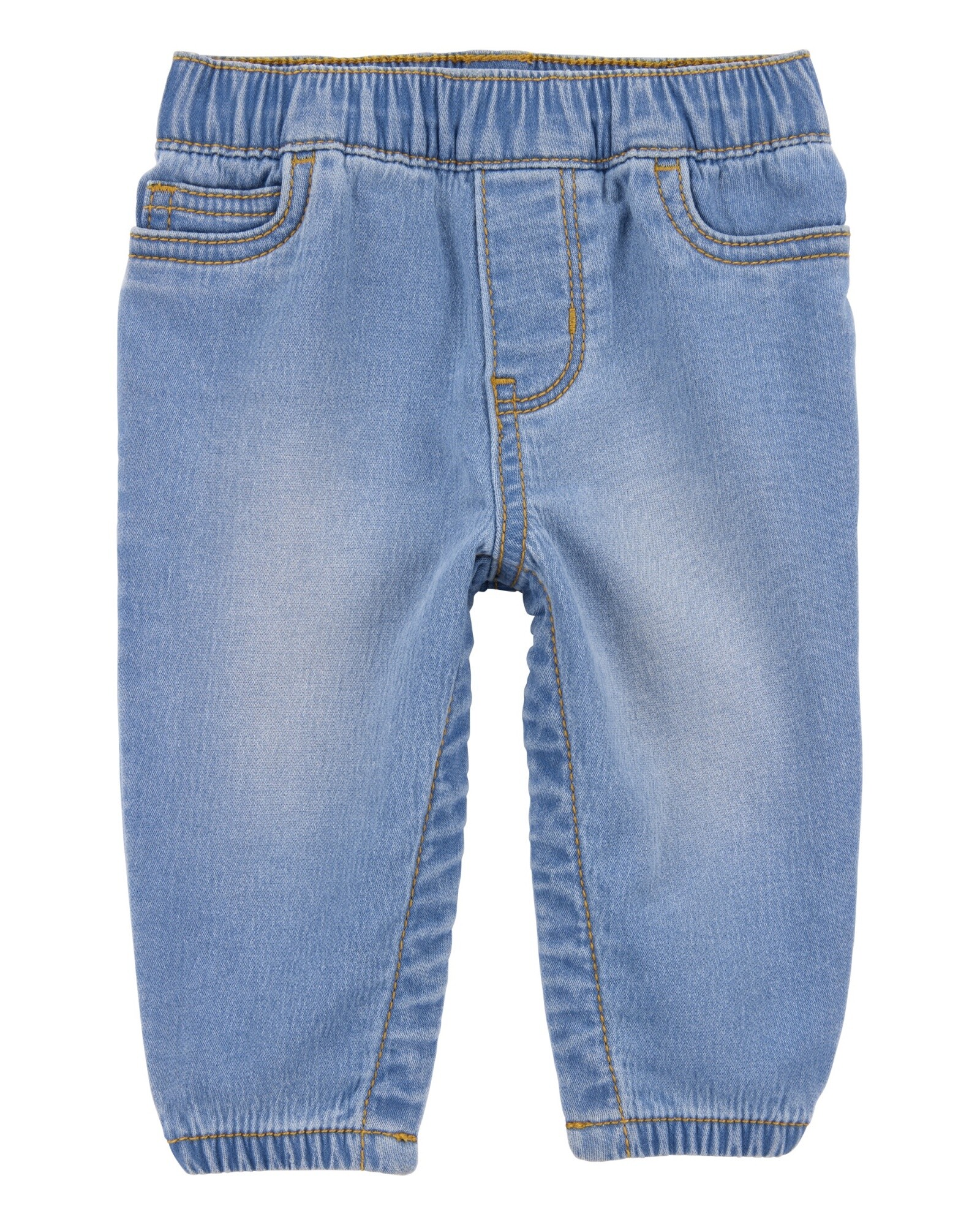 Pantalón jean con broches en las piernas Sin color