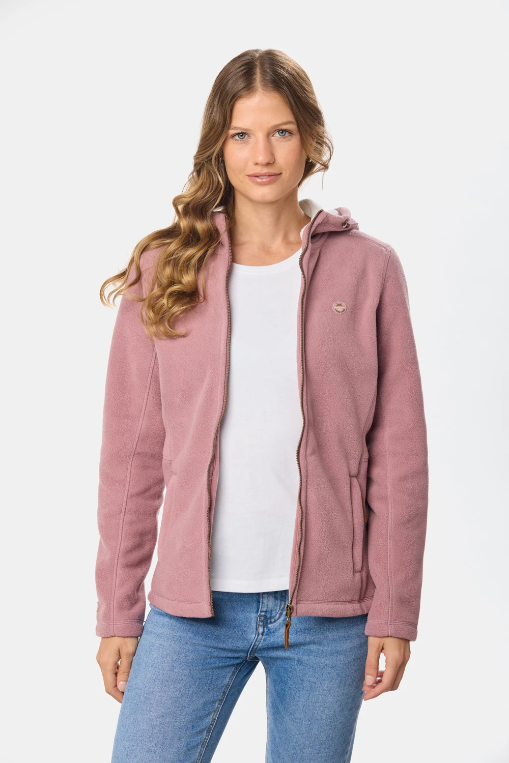 CAMPERA POLAR CON CAPUCHA Rosado
