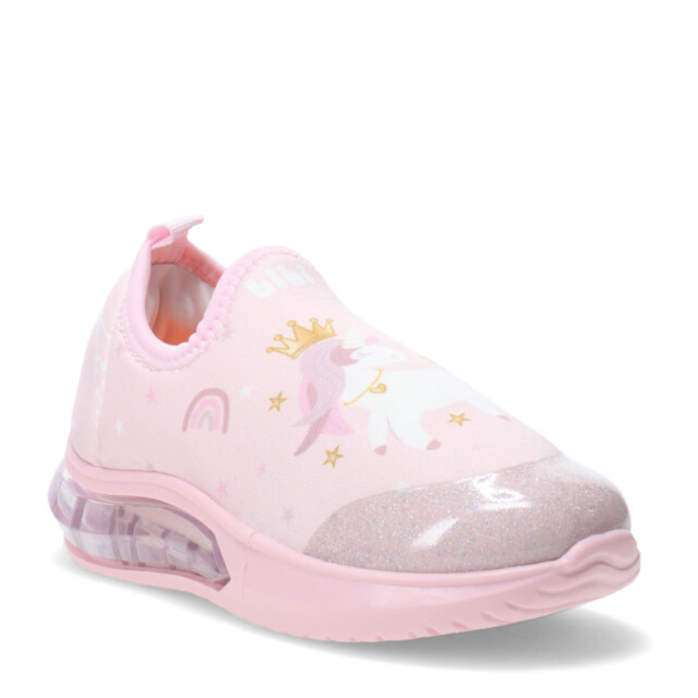 Championes Infantiles Bibi Space Wave 3.0 UNICORNIO Luces Rosado