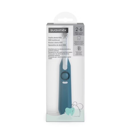 Cepillo Dental Kids 2-6 Años Suave Ventosa Con Tapa Azul