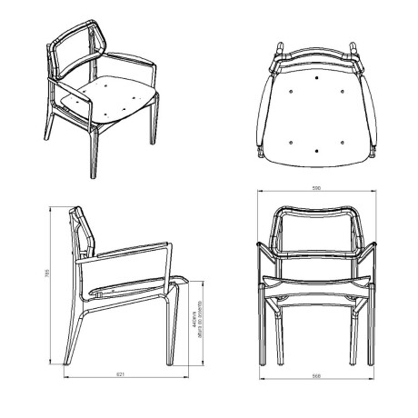 Silla Tesia con posabrazos Silla Tesia con posabrazos