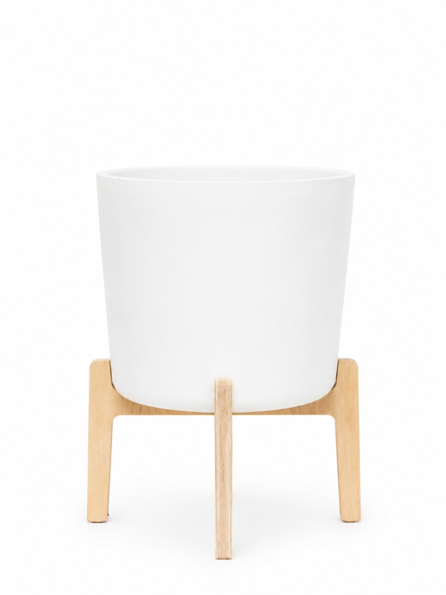 MACETA CERAMICA L MINIMALISTA CON SOPORTE BAJO