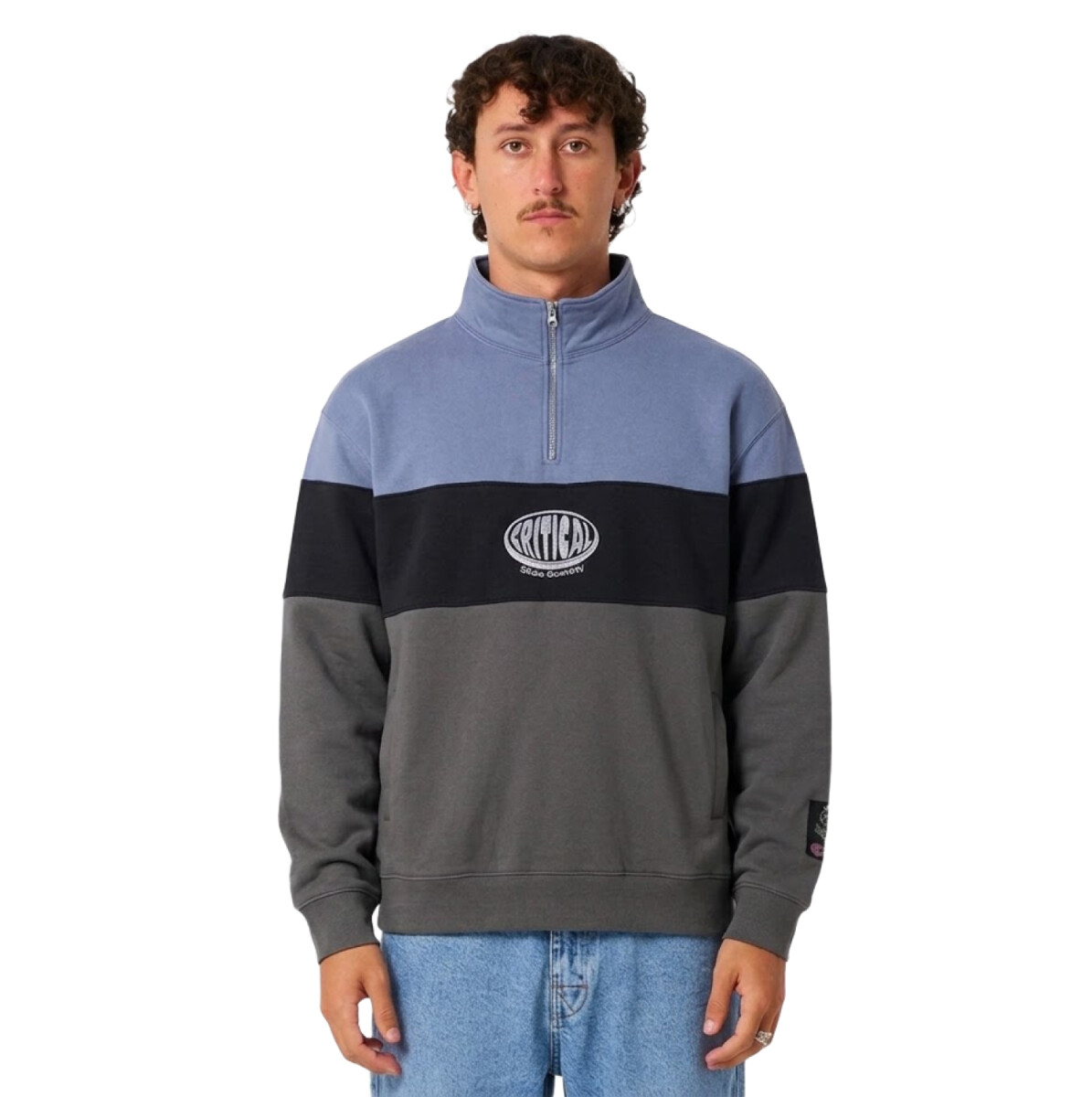 Buzo Critical Slide Buzzed 1/4 Zip - Azul 