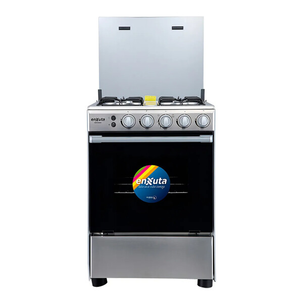 Cocina A Gas Enxuta 4 Hornallas Con Grill Cenx9604i GRIS