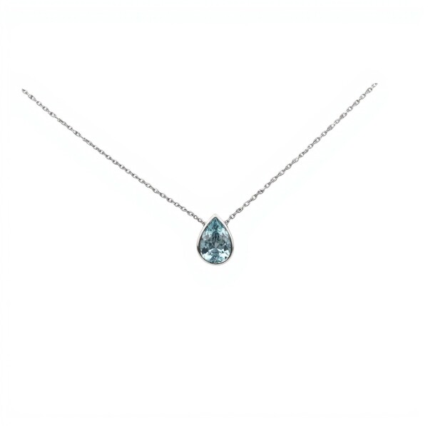 Conjunto Lágrima- Plata rodinada 925-Piedra Aguamarina-CJ2024 conpiedra