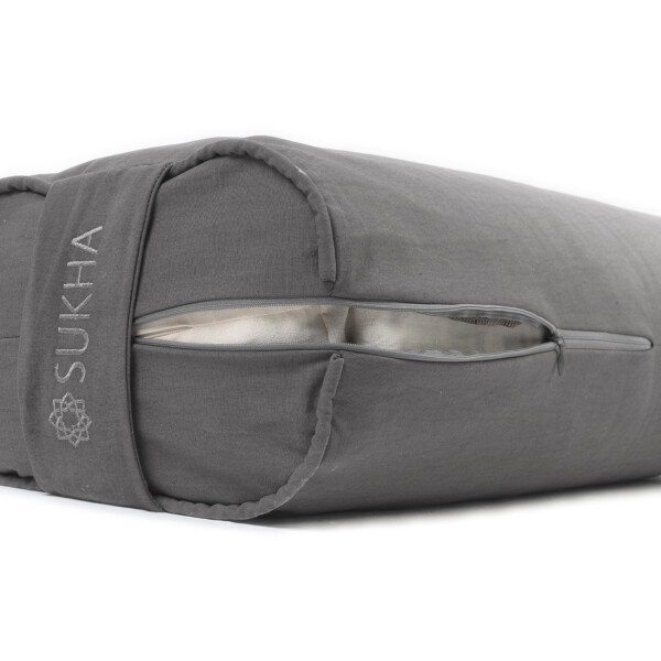 Bolster Rectangular Para Yoga Sukha Gris Elefante