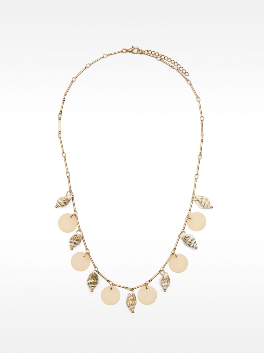 Collar Segmentado Con Conchas - blanco 