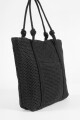 Bolso tote tejido negro
