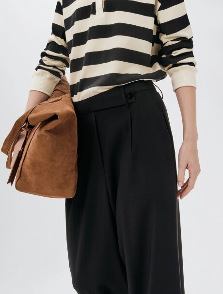 PANTALÓN RECTO DE TALLE ALTO NEGRO