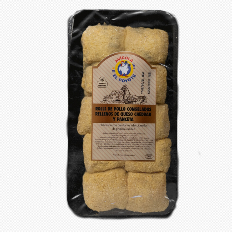 Rolls de pollo rellenos de queso cheddar y panceta 10 uds Rolls de pollo rellenos de queso cheddar y panceta 10 uds