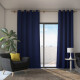 Cortinas Blackout 2 Paños 220cm X 140cm Satinado Calidad Azul