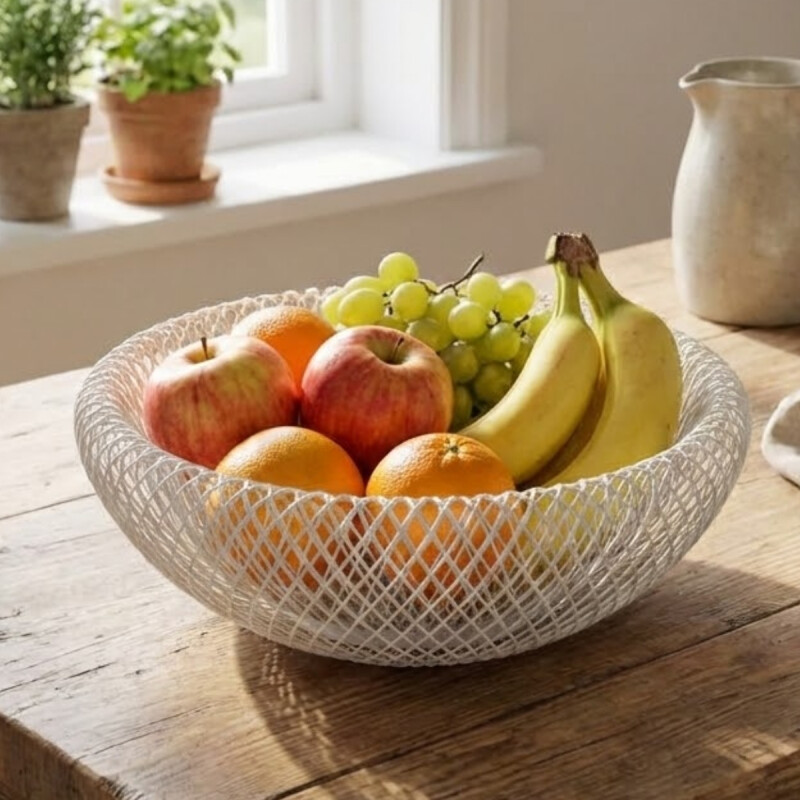 Frutero de rejilla doble pared D20x2,5cm BLANCO