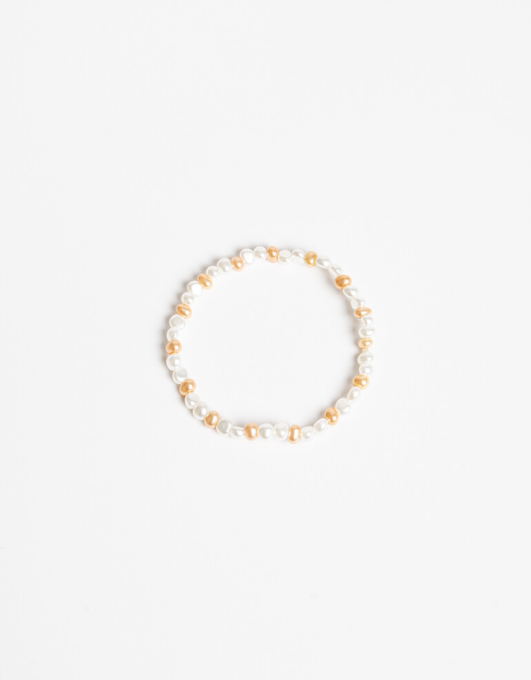 Pulseras Elásticas Perla Pulsera Elástica De Perlas Bicolor - Combinacion Bicolor