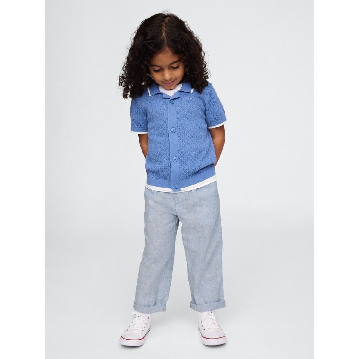 LINEN WOVEN BOTTOM - SOFT CORNFLOWER 