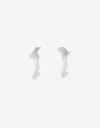 Aros Colgantes Cortos Strass Aros Cortos Plata 925 Y Cubic - Plateado