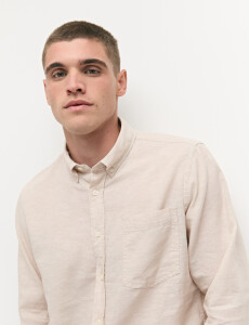 011665 CAMISA DE LINO HARRINGTON LABEL Beige