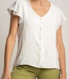Blusa Escote V Nacar