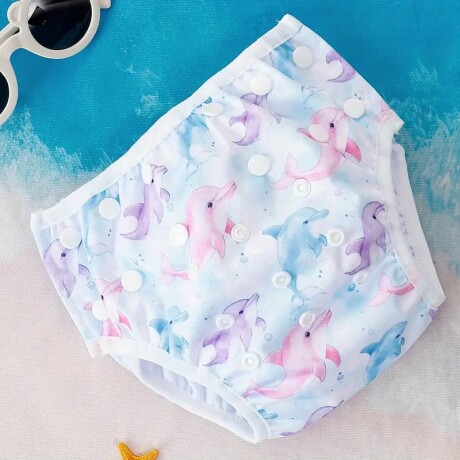 Pañal Malla Para Piscina Reutilizable Ecológico Delfines