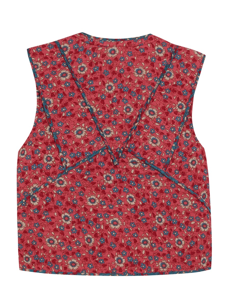 Chaleco Flores Gris