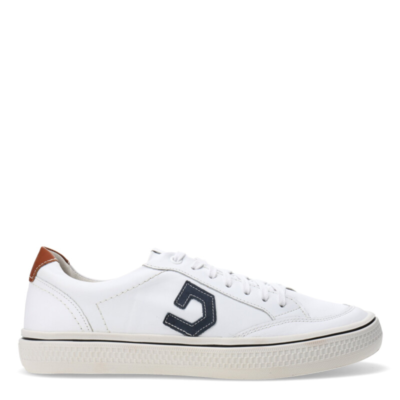 Championes de Hombre Democrata YANE acordonado Blanco / Azul Jeans