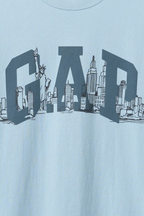 Remera Nyc Logo Gap Hombre Blue Suede