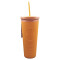 Vaso Tumbler C/Bombilla 700ml Keep Naranja
